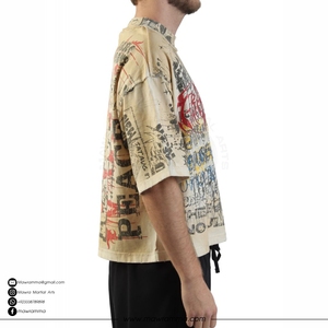 Camiseta de Algodón 100% de Alto Gramaje con Logotipo Personalizado, Impresión DTG, Corte Oversize Holgado, Estilo Urbano, Hombros Caídos, Unisex, Venta al por Mayor, Lisa - Product Image 2