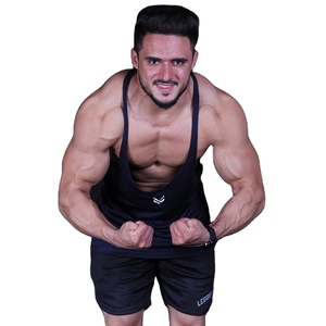 Gimnasio verano personalizado hombres chaleco sin mangas entrenamiento músculo camisa ejercicio transpirable camiseta sin mangas Fitness correr camisetas - Product Image 2