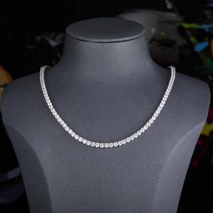 Collier chaîne tennis en diamant de laboratoire de qualité supérieure, or jaune massif, bijoux fins sur mesure pour femmes - Product Image 3