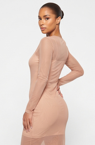 Women Sheer Mesh Midi Dress Long Sleeve Bodysuit Sexy Nightwear See Through Dress Light Quick Dry Sheer Mesh <b>Body</b> Suits Womens - Product Image 6