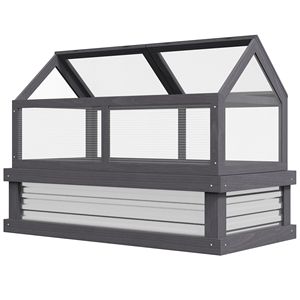 Serre traditionnelle en bois écologique avec couvercle en polycarbonate pour la protection des semis dans le jardin - Product Image 1