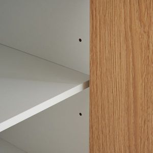 Carrello da Cucina Bianco e Legno con 5 Ripiani e 1 Cassetto, Isola Portatile con Ruote in Vetro - Product Image 6