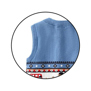 VIBE SEWN Men's Woven V-Neck Sleeveless <b>Argyle</b> Pattern Winter Acrylic <b>Sweater</b> Vest Anti-Shrink Anti-Wrinkle Features Thick - Product Image 5