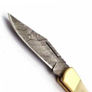 Damascus Steel Folding Pocket Knife Handmade Pattern Steel Compact Outdoor Knife <b>Camping</b> Hiking Travel Utility <b>Tool</b> - Product Image 5