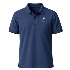 Men's Navy Blue Short Sleeve Polo Shirt with Embroidered Logo <b>Classic</b> Fit Collared Casual & Office Wear - Product Image 1