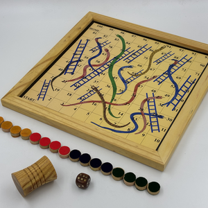 ชุดเกมกระดานไม้ลูโดและสเนคแอนด์เลดเดอร์ |   เกมกระดานไม้บีชแฮนด์เมดสำหรับครอบครัว ของเล่นเสริมพัฒนาการสำหรับเด็ก - Product Image 4
