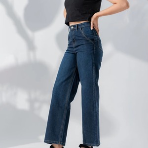 กางเกงยีนส์เอวสูงทรงหลวมสำหรับผู้หญิง ระบายอากาศได้ดี แต่งดีเทลขาดๆ พร้อมคริสตัล แต่งสไตล์เซ็กซี่แนวสตรีทแวร์ สำหรับใส่ลำลอง ซักได้ - Product Image 4