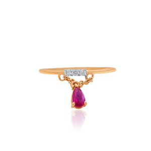 Anillo de Oro Rosa con Diamante Natural Redondo Brillante de Lujo de 0.07 Quilates HI VS SI - Product Image 3