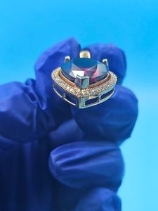 Pendentif Cœur en Aigue-marine, Pierre de Naissance de Mars, Pendentif Halo en Argent 925 Plaqué Or pour Femme, Cadeau Délicat - Product Image 2