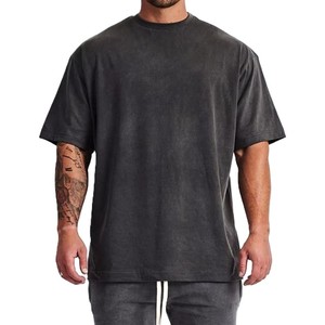 T-shirt décontracté gris uni à manches courtes et col rond pour homme, coupe classique, 100 % coton jersey tricoté, écologique, respirant, personnalisable - Product Image 4