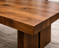 Table à manger en bois massif de noyer, vente en gros d'usine, pour salle à manger, usage intérieur/extérieur, mobilier pour hôtels et maisons, vente en gros OEM