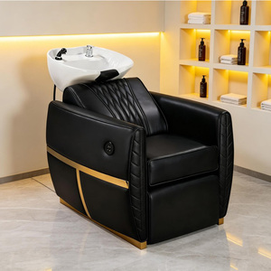 Sillón de Peluquería Contemporáneo de Cuero Sintético Blanco con Lavabo de Cerámica y Reposapiés Plegable, Muebles de Salón - Product Image 6