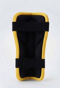 Protège-tibias en néoprène K4 jaune, léger, protection pour adultes, sports toutes saisons - Product Image 2