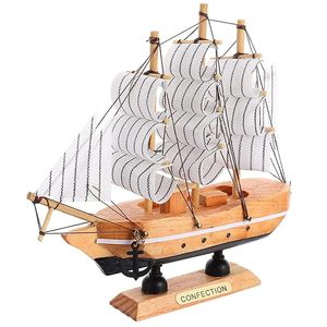 Modèle de bateau à voile en bois antique, objet décoratif pour la maison, le bureau, la table, réplique de bateau nautique, objet de collection - Product Image 3
