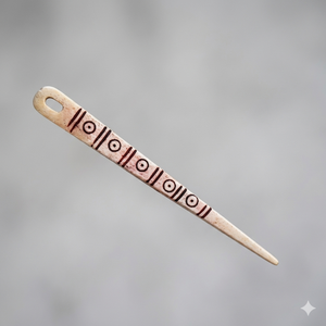 Aguja de coser de hueso pulido, aguja de hueso tallada a mano de 7 cm, aguja de Nalbinding de hueso vikinga, herramientas de costura para recreación medieval. - Product Image 5