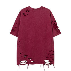 T-shirt Homme Vintage Léger Effet Vieilli Coupe Boxy Délavé à l'Acide Oversize Uni 100% Coton Logo Personnalisé Haute Qualité Respirant - Product Image 4