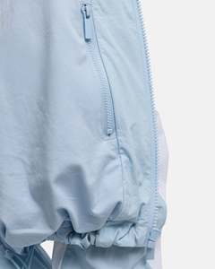 OEM Custom Contrast Windbreaker Waterproof Tracksuit Set Zipper Top <b>Jacket</b> Loose Pants <b>White</b> Line Piping <b>Men's</b> 100% Polyester - Product Image 5