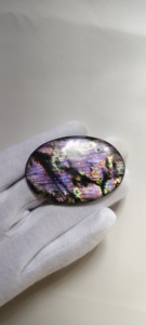 Cabochon ovale en labradorite bleu vif |    Spectrolite Naturelle de Qualité |   Lot de cabochons éclatants en pierre de guérison, cristal violet chatoyant - Product Image 2