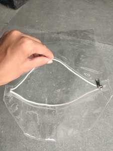 Sac de courses transparent à fermeture éclair en PVC, sac fourre-tout réutilisable pour usage quotidien et vente au détail - Product Image 1