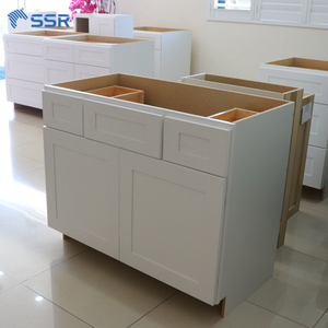 Mueble de Baño de Madera Maciza Resistente con Lavabo VSD48, Doble Puerta, Doble Cajón, RTA, Resistente al Agua, Listo para Armar, Suave - Product Image 5