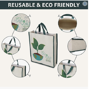 Natural Cotton Canvas Market Tote <b>Bag</b> Durable Reusable Carry <b>Bag</b> with <b>Long</b> Handles for Grocery Office Beach and Shopping - Product Image 6