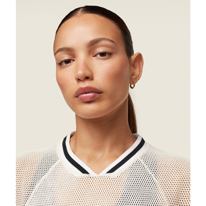 Maillot de football rétro blanc en maille pour homme, col baseball, sans bretelles, coupe régulière, respirant, avec nom d'équipe et logo personnalisé sur le devant, toutes saisons - Product Image 3