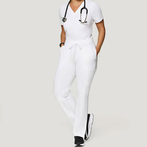 New Design Wholesale Hot Selling Breathable Oxford Fabric Elastic Waist Multi Pockets Comfortable Nursing Wear Set Women's <b>Scrub</b> - Product Image 2
