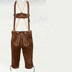 Rustic Style For Traditional And Modern Outfit Pairing High Quality Men Lederhosen Shorts With Soft Texture - Product Image 3