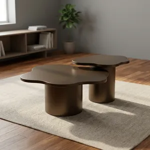 Modern Metal <b>Nesting</b> Coffee <b>Table</b> Contemporary Design Living Room Furniture - Product Image 1