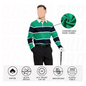 <b>Vintage</b> Oversized Color Block Thermal Cotton Heavyweight Long Sleeve <b>Shirt</b> for Men Stripe <b>Polo</b> Rugby Jersey Long Sleeve T <b>Shirts</b> - Product Image 2