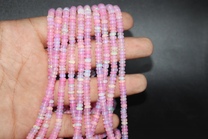 4-5mm perles rondelle d'opale éthiopienne rose lisse pour pierres précieuses naturelles pour la fabrication de bijoux - Product Image 2