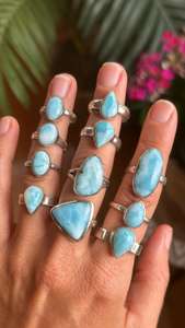 Larimar <b>Silver</b> Ring 925 Sterling <b>Silver</b> Ring <b>Solid</b> 925 Sterling <b>Silver</b> - Product Image 2