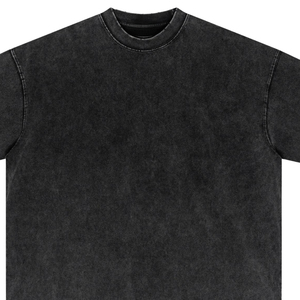 T-shirt noir à manches courtes et col rond pour homme, coupe ample, 100 % coton jersey tricoté, couleur unie, design épuré, écologique - Product Image 1