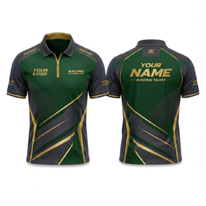 Polo personnalisé pour équipe de course avec logo brodé, vêtements de sport automobile haut de gamme, fabrication OEM ODM directe d'usine - Product Image 2