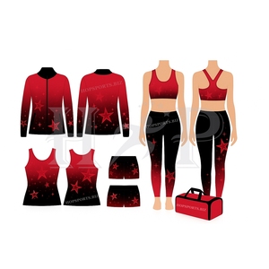 Conjunto de ropa de práctica de porristas estampada personalizada para equipos de baile, ropa de calentamiento de porristas, superventas para niñas - Product Image 5