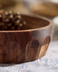 Plateau de service en bois d'acacia poli, style campagnard, avec poignée, le plus vendu, et bol de service en bois pour cadeau d'affaires - Product Image 5