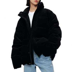 Custom <b>Men</b> Corduroy Puffer <b>Jacket</b> Stand Collar Winter <b>Warm</b> Cotton Down Unisex Outdoor Coat - Product Image 6