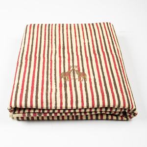 ผ้าพิมพ์ลายบล็อกอินเดีย ผ้าลายทางพิมพ์ลายบากรู สำหรับทำเสื้อผ้า ผ้าฝ้ายเนื้อนุ่ม ลายพิมพ์บากรู - Product Image 4