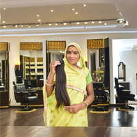 100% vendeur indien Temple cheveux faisceaux soyeux droite unique donneur cuticule aligné vierge vendeur Extensions de cheveux humains