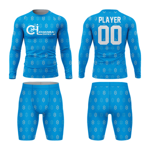 เสื้อแรชการ์ด OEM แบบซับลิเมชั่น ป้องกันรังสียูวี 50+ สำหรับเล่นกีฬา - Product Image 3