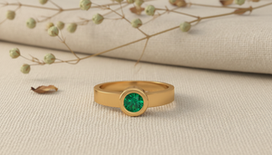 Bague en or 10 carats sertie de saphirs en verre, fabrication artisanale, design personnalisé, fabricant de bijoux, bague de promesse minimaliste, mode féminine - Product Image 6