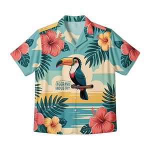 Camisas Hawaianas Personalizadas para Hombre, Camisas de Manga Corta con Estampado de Árbol Digital de Talla Grande, Marca de Alta Calidad, Verano y Playa - Product Image 3