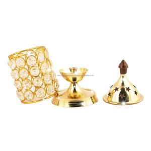 Lampe à huile Deepak de table en laiton de taille moyenne Akhand Jyoti - Product Image 6