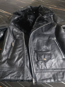 Veste en cuir d'agneau de haute qualité, style varsity, chauffante, coupe-vent, respirante, élégante, en cuir véritable, fourrure, pour femmes - Product Image 6