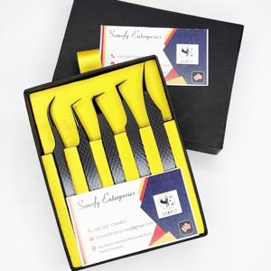 Offre Spéciale pince à épiler professionnelle d'extension de cils en acier inoxydable couleur BLA gris solide - Product Image 2