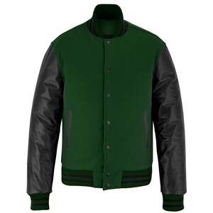 Blouson universitaire en laine vert pour homme, respirant, imperméable, coupe-vent, décontracté, avec fermeture éclair et impression délavée, idéal pour le printemps - Product Image 4