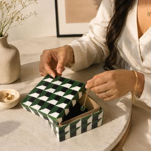 Luxury Handmade Geometric Resin Jewelry Storage <b>Box</b> Decorative <b>Trinket</b> Organizer Gift <b>Box</b> for Rings Earrings Necklaces Watches - Product Image 2