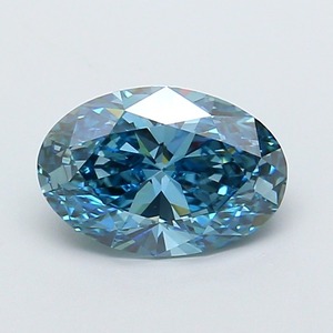 Diamant ovale CVD de 2,04 carats, cultivé en laboratoire, couleur bleu vif fantaisie, clarté VS2, polissage excellent, bijou de fiançailles de luxe, pierre précieuse - Product Image 1
