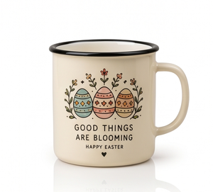 OEM Printed Enamel Coffee <b>Mug</b> Spring Festival Theme Cream Iron Travel Drinking Vessel Wholesale Direct Trade Vendor Source Hub - Product Image 3