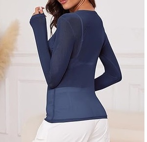 Camisetas de malla transparente para mujer, para fitness, verano, playa, ropa de baño, colores y tallas personalizables, camisetas de malla de red para mujer - Product Image 2